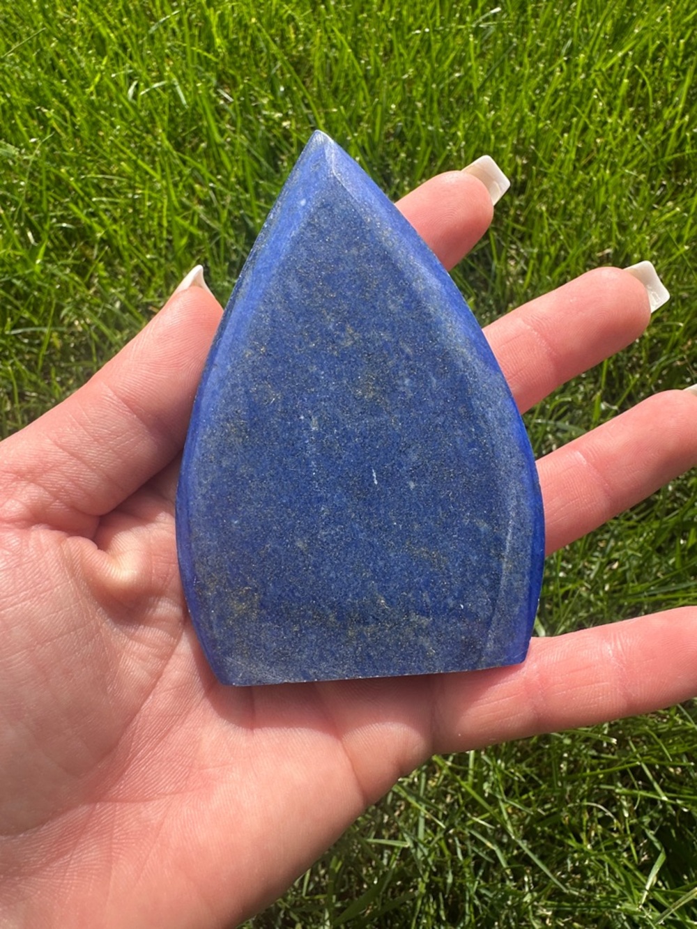 Polished Lapis Lazuli Teardrop Display Stone - Deep Royal Blue